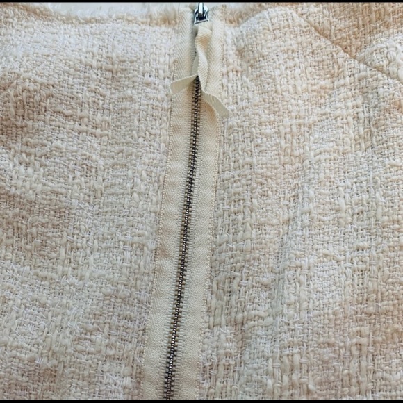 Rebecca Taylor Sleeveless Tweed Drop Waist Dress Creme White | Size 0 - Picture 11 of 11